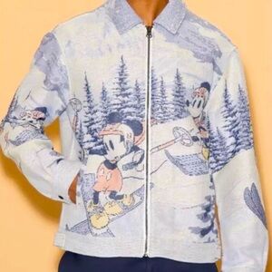 NEW Forever 21 x Disney Mickey Mouse Christmas Winter Holiday Tapestry Jacket